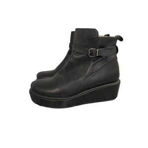 Cordani Black Leather Platform Comfort Boots Womens Size 39 or 9